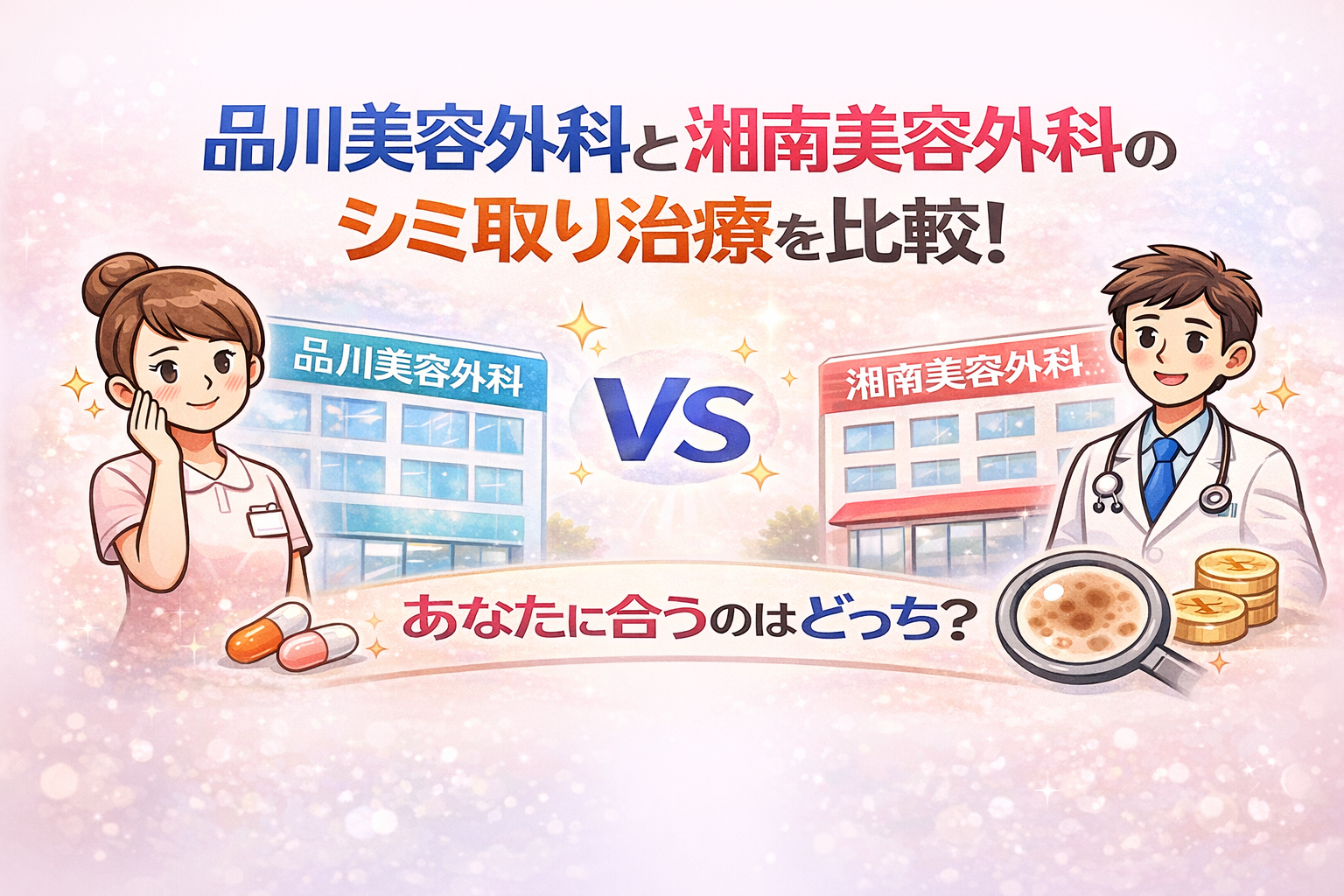 品川美容外科と湘南美容外科のシミ取りどっちがいいの?あなたに合うのはどっちか比較