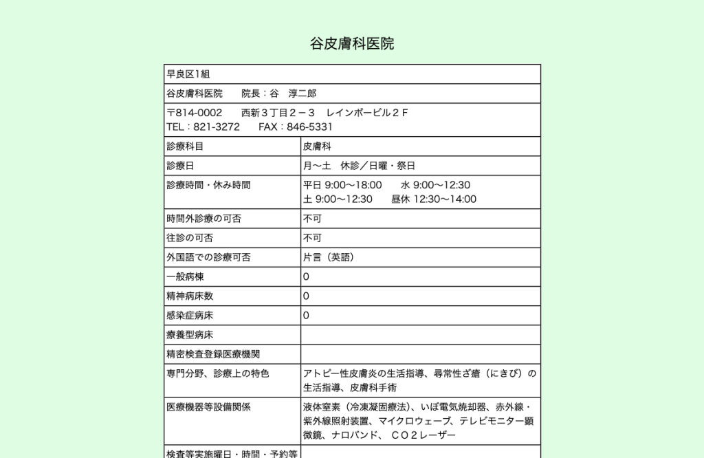 谷皮膚科医院