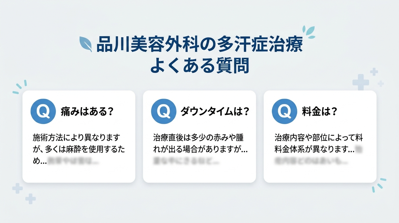 品川美容外科の多汗症治療のよくある質問