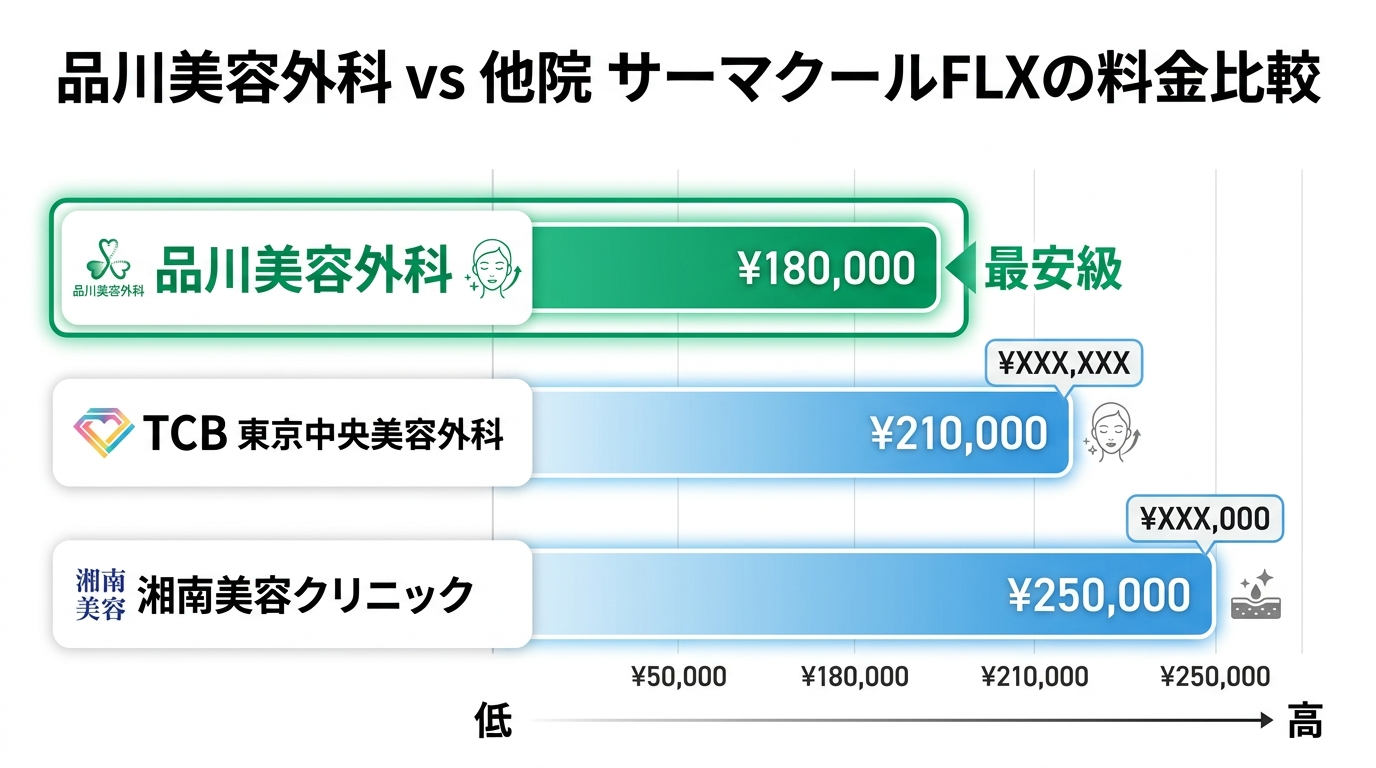 品川美容外科のサーマクールの他院比較