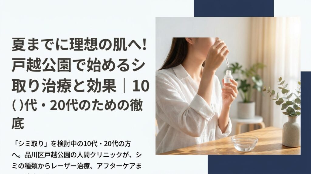 夏までに理想の肌へ！戸越公園で始めるシミ取り治療と効果｜10代・20代のための徹底解説