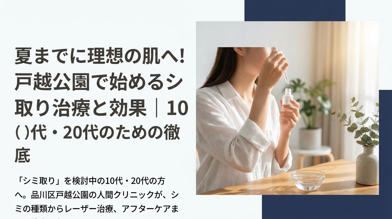 夏までに理想の肌へ！戸越公園で始めるシミ取り治療と効果｜10代・20代のための徹底解説
